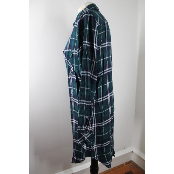 Rails S Green Bianca Plaid Flannel Shirt Dress Long Sleeve Button Up - Picture 5 of 7